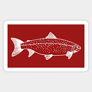 Landlocked Salmon - detailed hand drawn fish design Magnet